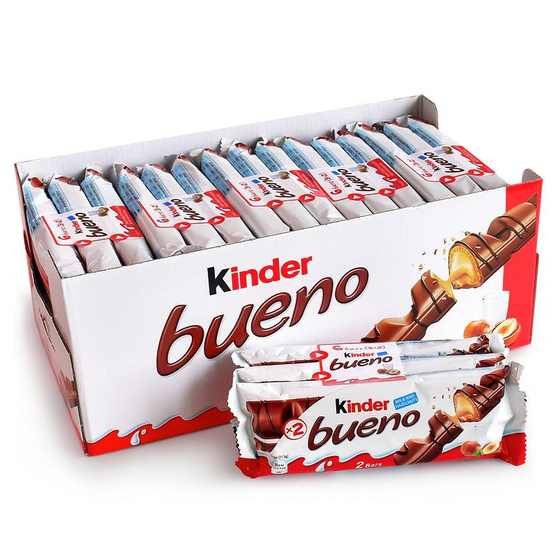 Boîte de barres chocolatées Kinder Buen Kinder Milk Noisette Wafer Chocolate Boxed Chocolate Bags 30 Packs Full Box