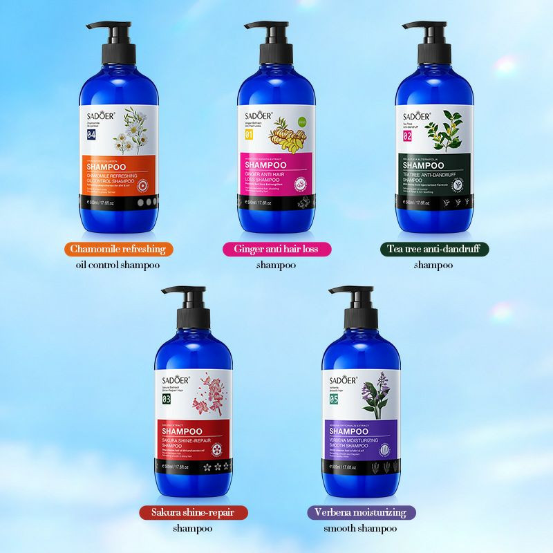 Shampoings de la marque SADOER disponibles en différentes variantes.