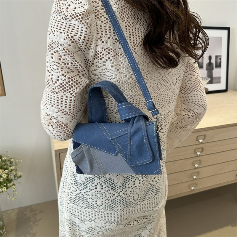Sacs à main en denim pour femmes, sacs à bandoulière en toile, carré, chopper, fourre-tout, patchwork de luxe, marques initiées, créateur de mode tendance