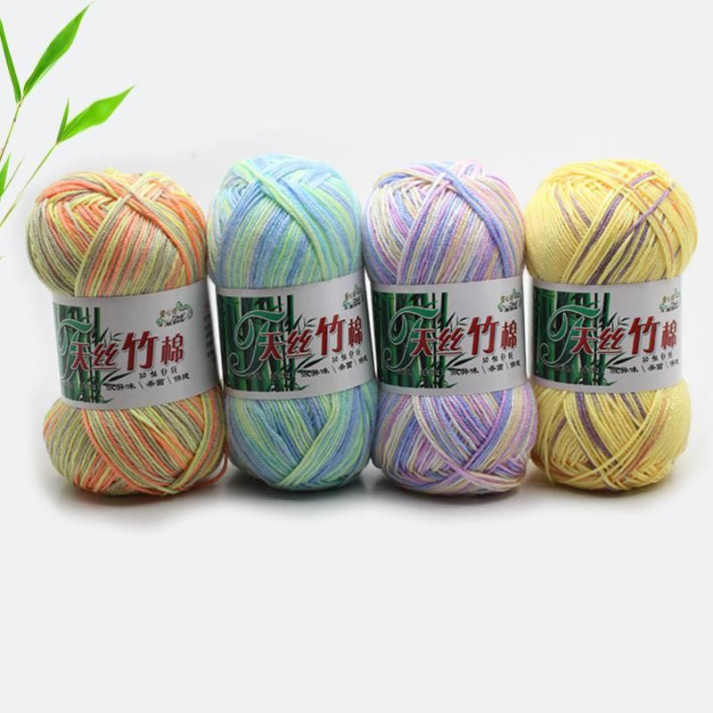 Fil en coton charbon de bambou laine pur - fil crochet de laine fine spécial pour tricot à la main